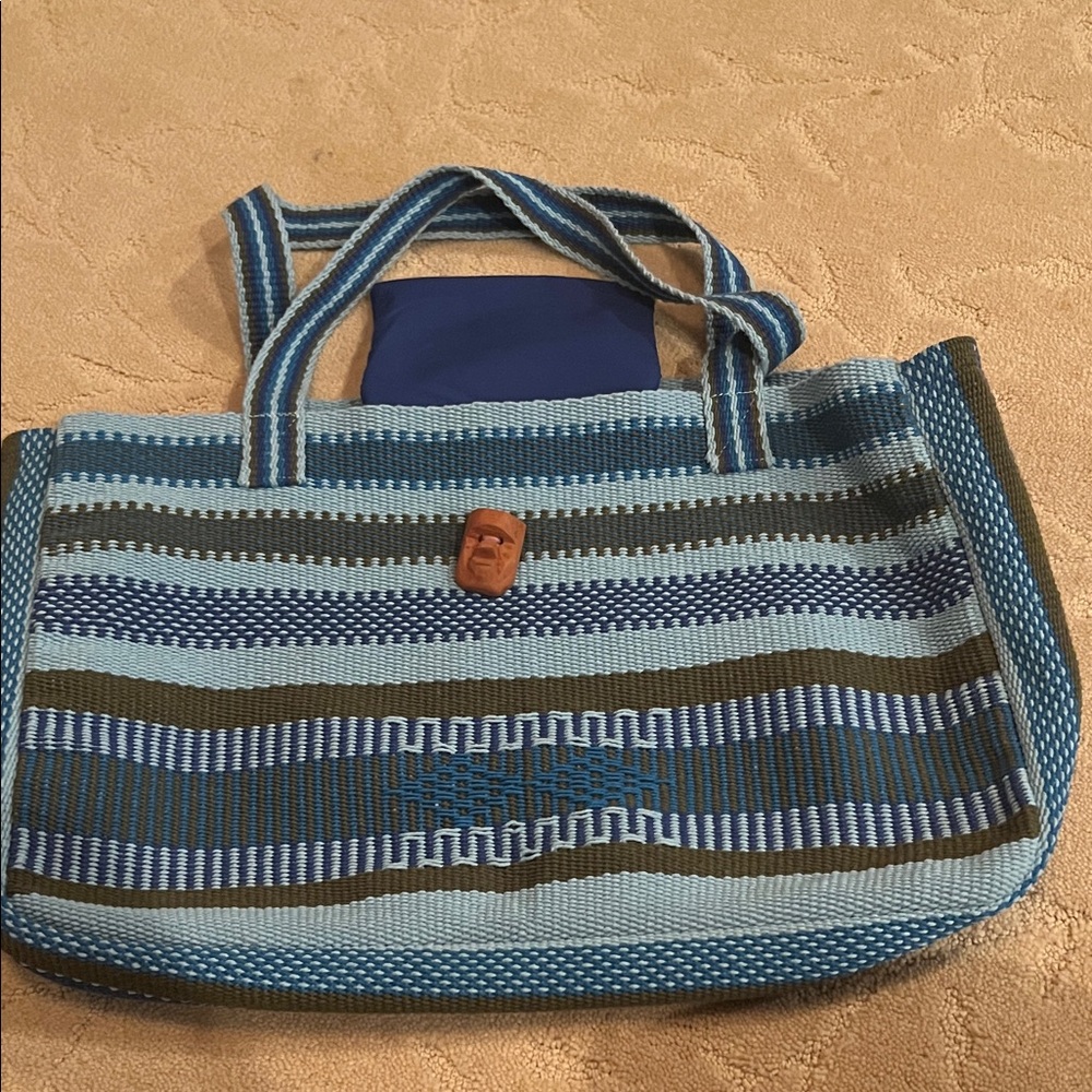 Blue Woven Costa Rican Beach Tote
